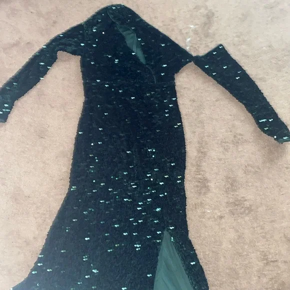 Fashion Nova | Dresses | Green Rhinestone Prom Dress Worn Once | Poshmark